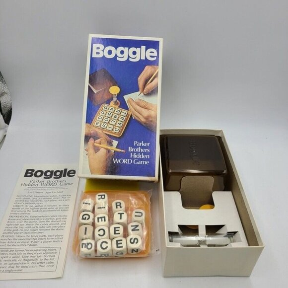 Vintage 1976 Boggle 3 Minute Word Search Family Night Word Game Parker Brothers - Picture 6 of 6